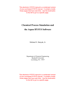 Chemical Process Simulation and the HYSYS (2012)