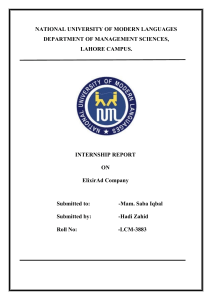 Hadi Zahid LCM-3883 Final Internship Report