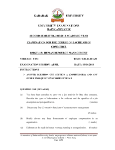 Human Resource Management Exam Paper - Kabarak University