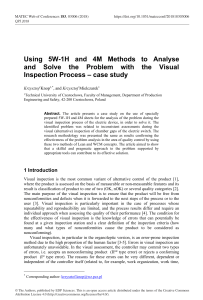 Using 5W-1H and 4M Methods to Analyse