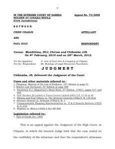 Chief Chanje v Zulu (Appeal No. 732008) [2012] ZMSC 23 (27 March 2012);