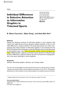 2016 Communication & Sport Individual Differences in Selective Attention to Information Graphics in Televised Sports