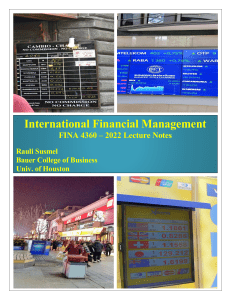 International Financial Management Lecture Notes