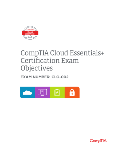 CompTIA Cloud Essentials+ Exam Objectives