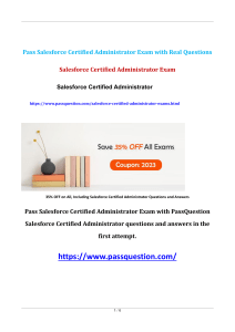Salesforce Certified Administrator Exam Questions