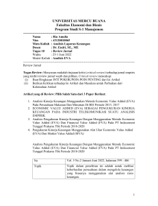 Review Jurnal Analisis EVA dan FVA