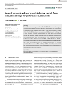 An environmental policy of green intellectual capital: Green innovation strategy for performance sustainability