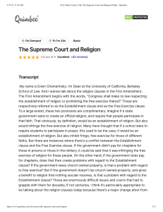 CLE Online Course  Take The Supreme Court and Religion Online - Quimbee