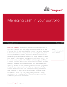 Managing cash in your portfolio (October 2012) Vanguard