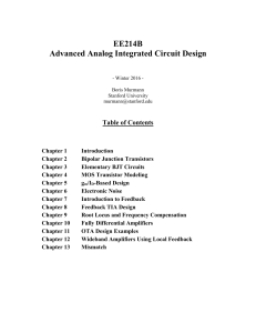 Advanced Analog IC Design