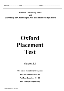 Oxford Placement Test
