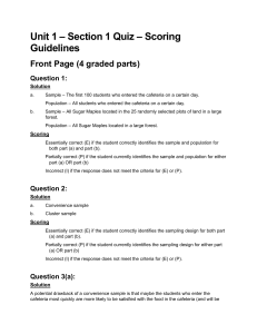 Quiz - Unit 1 - Section 1 - Scoring Guidelines