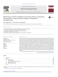 Online Mindfulness Interventions Meta-Analysis