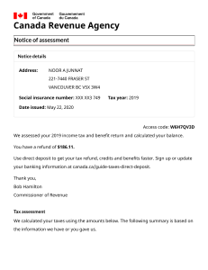 2019  Notice of assessment - My Account