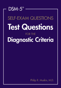 AB.DSM-5(r) Self-Exam Questions - Muskin