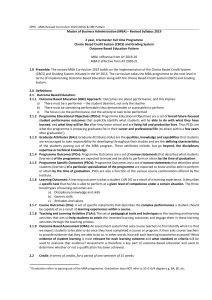 MBA Syllabus 2019: CBCS & OBE Pattern