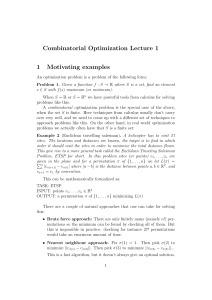 Combinatorial Optimization notes UCL