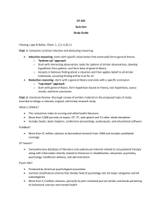 OT 505 Quiz One Study Guide