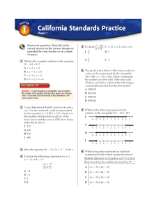 Math Test Prep Practice 9th  