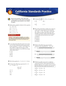 Math Test Prep Practice 9th  
