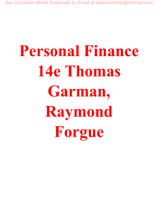 Personal Finance 14e Thomas Garman, Raymond Forgue