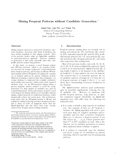 Mining frequent patterns without candidate generation