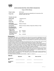 Ethiopian Coffee Value Chain Project Document