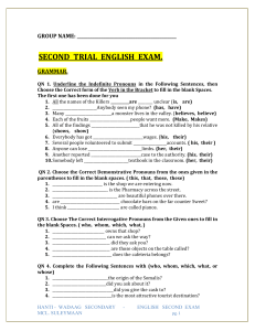 TRIAL  EXAM FOR F4 - 2ND ONE