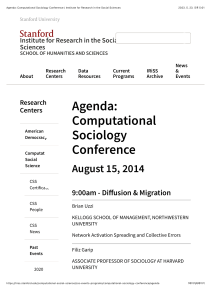 Computational Sociology Conference(2014, Stanford)
