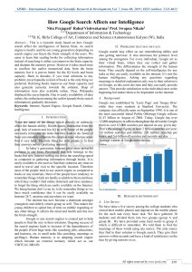 Google Search & Intelligence: Impact on Memory & Cognition