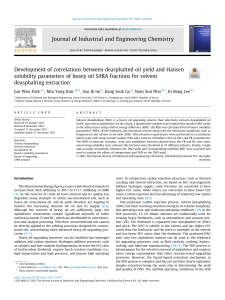 Development of correlations between deasphalted oil yield and Hansen solubility parameters of heavy oil SARA fractions for solvent deasphalting extraction