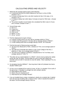 CALCULATING SPEED AND VELOCITY (11)