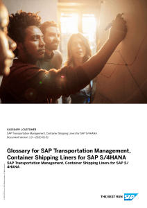 SAP TM Container Shipping Glossary