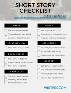 Short Story Checklist