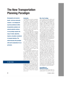 New Transportation Planning Paradigm