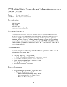 CYBR 4360 Course Outline Fall 2020