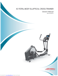 Life Fitness X3 Elliptical Owner's Manual