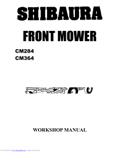 Shibaura CM284 Front Mower Engine Workshop Manual PDF