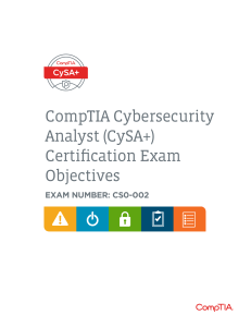 CompTIA CySA CS0-002 Exam Objectives
