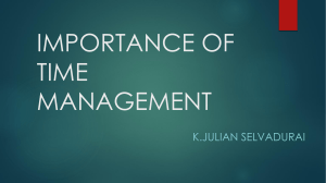 IMPORTANCE OF TIME MANAGEMENT