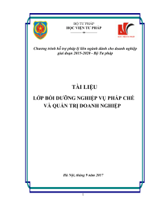 Tài liệu Pháp luật về quản trị DN - Học viện tư pháp