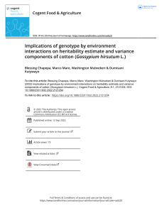 Implications of genotype by environment interactions on heritability estimate and variance components of cotton Gossypium hirsutum L