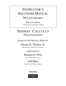 Thomas Calculus Solution