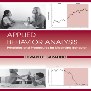 Applied Behavior Analysis  Principles and Procedures in Behavior Modification