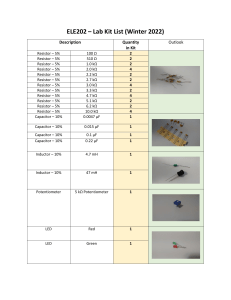 ELE202 - Lab KIT List