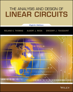 The Analysis and Design of Linear Circuits by Roland E. Thomas, Albert J. Rosa, Gregory J. Toussaint