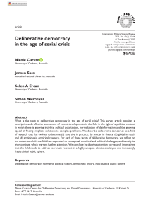 Deliberative democracy in the age of serial crisis