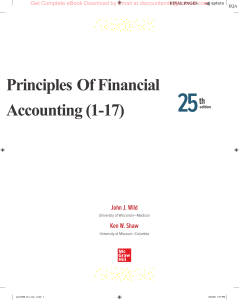 Principles of Financial Accounting, (Chapter 1-17) 25e By John Wild, Ken Shaw