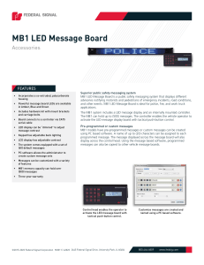 M3011 MB1 LED Message Board Data Sheet LR 2