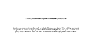 Advantages of Identifying an Unintended Pregnancy Early